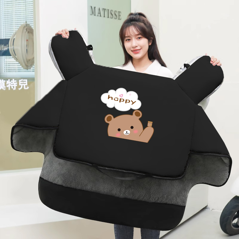 电动车冬天挡风被防水加绒加厚电瓶车E电车春秋防风防雨罩2024新