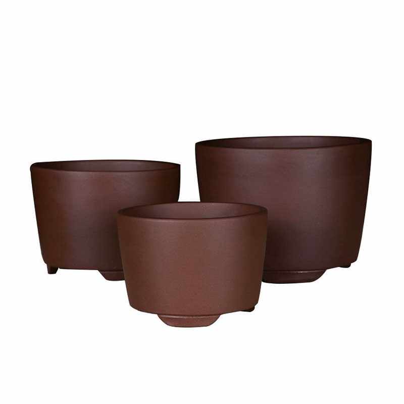 速发宜兴紫砂特h价圆柱盆景清仓君子兰小吊兰花盆黄金葛多肉简约