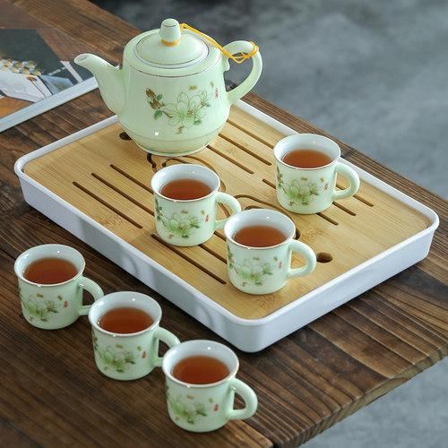 陶瓷过滤茶壶大号功夫茶具带网隔内胆家用单壶冲泡茶器茶杯子套装