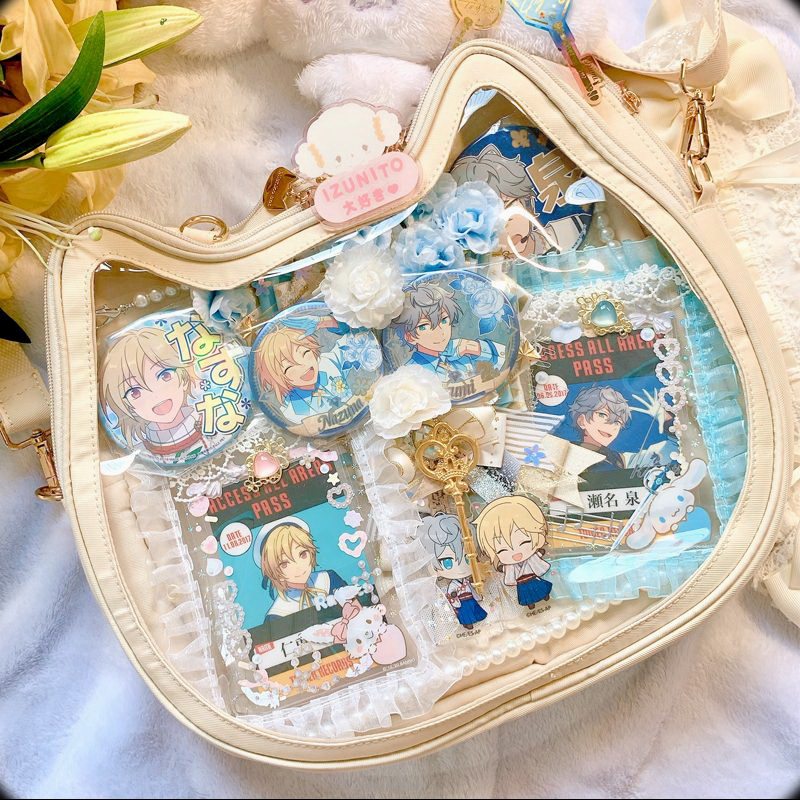 漫展双面猫c痛包展示袋牛津布纯色20cm棉花娃娃包双肩斜跨单肩女