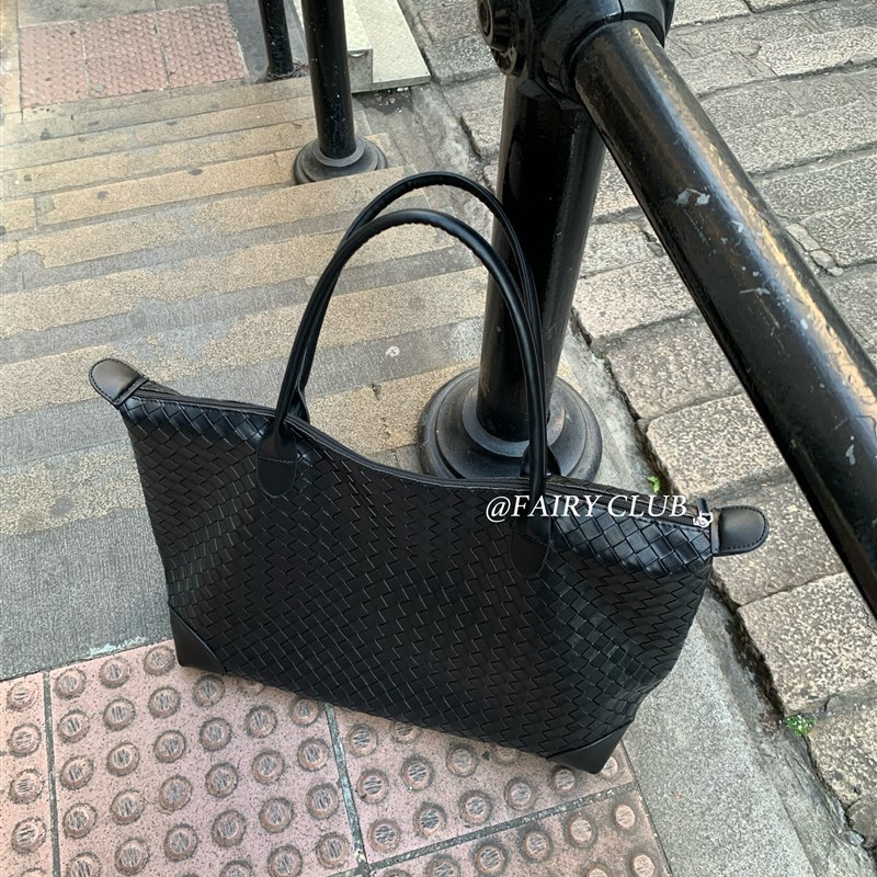 高级感大容量包包女2025新款韩版编织百搭M通勤手提包旅行包单肩