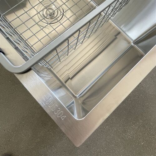 厨房水槽大单槽洗菜盆304不锈钢手工7545家用平面洗碗槽加厚水盆