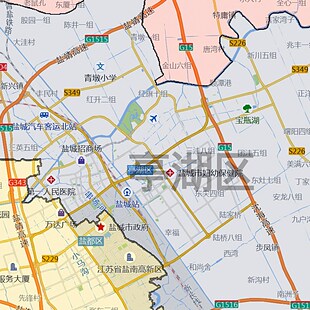 盐城市地图1.15m江苏省折叠版客厅办公室地理图墙面装饰贴画
