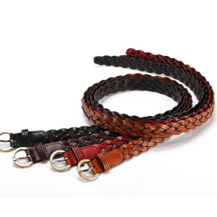 Fashion Weave 100% Braid Cowhide Women 推荐 For Belt