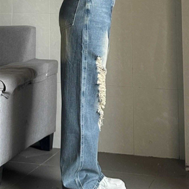 夏季新款2-300斤胖mm大码开叉微喇牛仔裤女高腰遮肉显瘦阔腿裤潮,女装/女士精品,大码裤装,淘宝优惠券,粉丝福利购,淘宝优惠卷