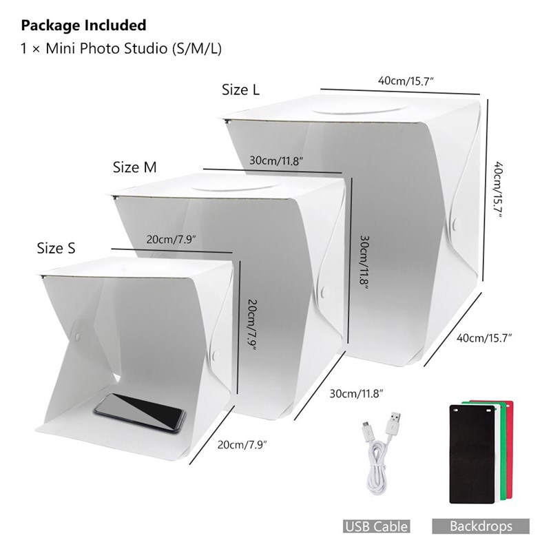 LED Folding Light Box Portable Photography Photo Studio Soft