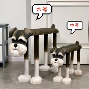 实木手工雕刻中号雪纳瑞犬茶几凳儿童凳矮凳小板凳