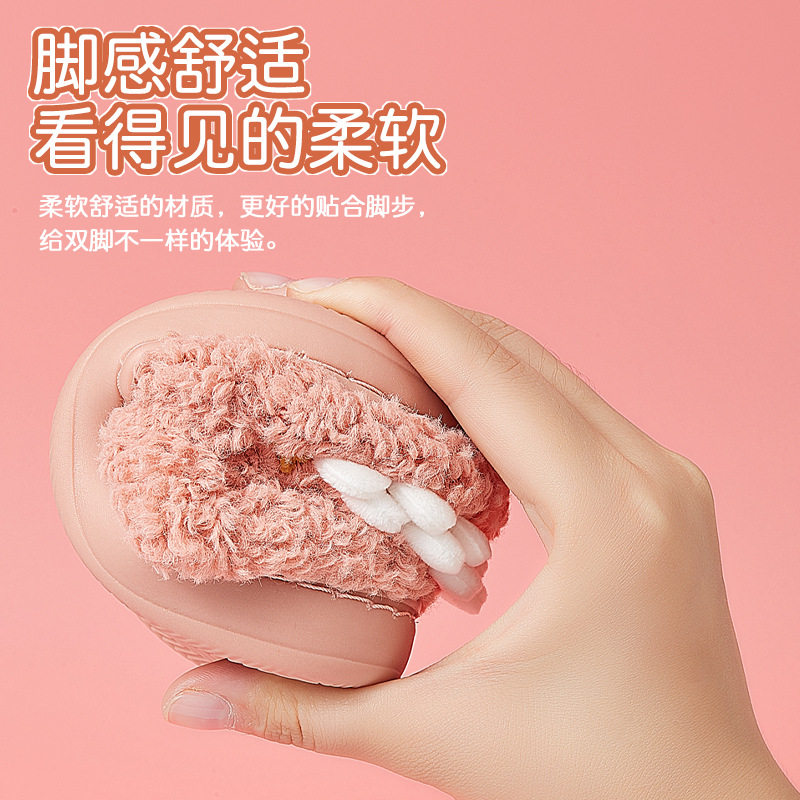 韩国儿童b卡通恐龙棉拖鞋室内家居防滑保暖亲子男女情侣棉鞋冬学