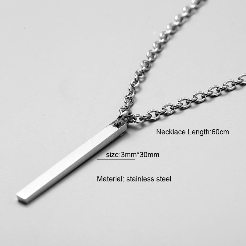 网红Rectangular pendant Necklace Statement Couples Choker Gi 饰品/流行首饰/时尚饰品新 项链 原图主图