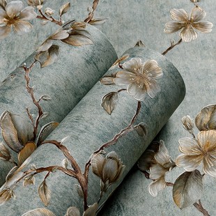 欧式精压花纹壁纸自粘防水防潮客厅卧室高级感墙纸卧室2024新款