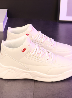 MessContiy Tsmr高级显腿长~秋冬百搭M高筒小白鞋男内增高软底板