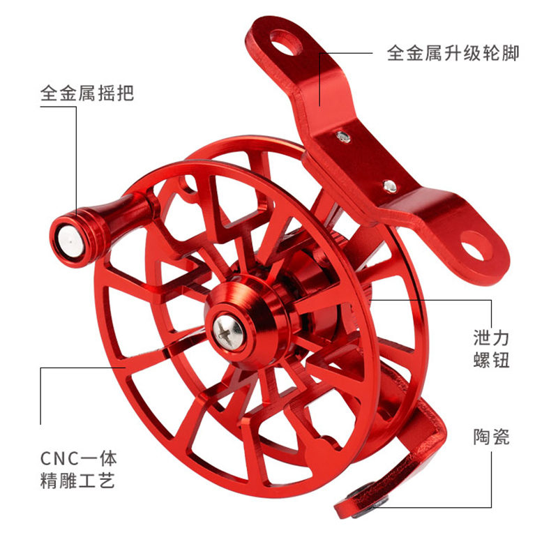 前打轮全金属超轻带泄o力矶竿冰钓轮飞钓轮渔轮活鱼扣路亚改装鱼