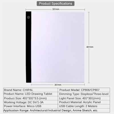 网红A3 LED Light Pad Artcraft Tracing Light Box Copy Board D