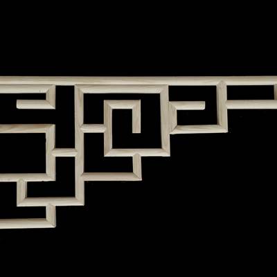 速发定制东阳实木中式角花吊顶装饰简约木角雕花对角镂空花格隔断