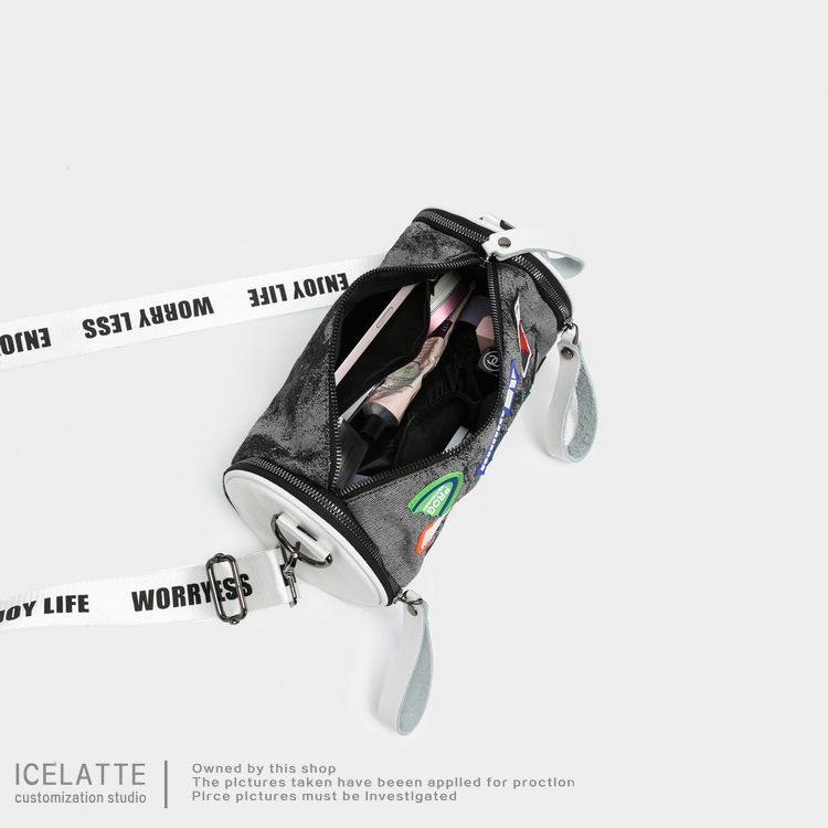 牛仔包包女2022新款时尚腰包斜挎包圆筒包帆布包休闲水桶包女包潮,箱包皮具/热销女包/男包,水桶包,淘宝优惠券,粉丝福利购,淘宝优惠卷