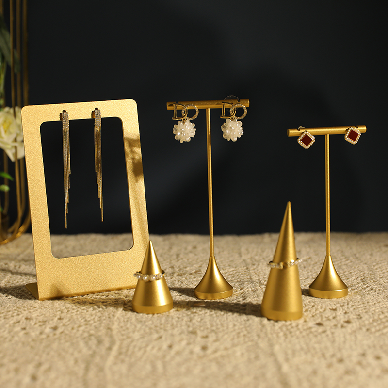 耳环收纳展示架金属高档店铺柜台桌面摆件陈列耳钉架饰品拍照道具