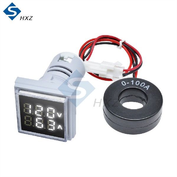 极速AC 60500V 0100A LED Digital Voltmeter Ammeter Square