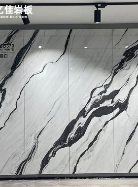 高端奢石系列熊猫白岩板客厅家用电视背景墙酒店别W墅墙地砖大板