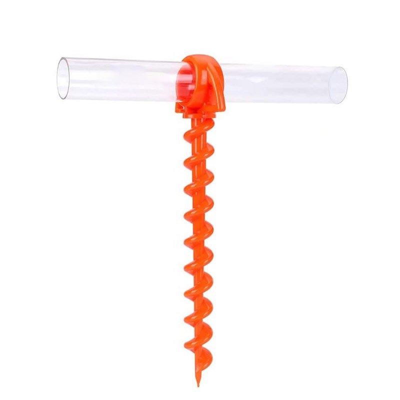 2pcs Tent Pegs Ground Anchor Camping Stakes Dog Screw Orange