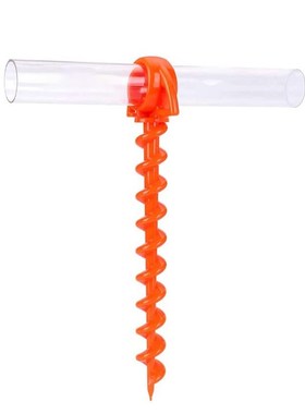 2pcs Tent Pegs Ground Anchor Camping Stakes Dog Screw Orange
