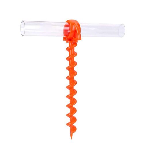 2pcs Tent Pegs Ground Anchor Camping Stakes Dog Screw Orange