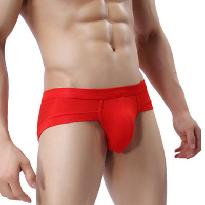 极速gay Cotton underwear elastic low waist red men's triangl