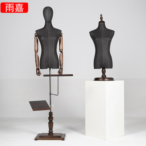 服装店模特道具女半身沙溪灰布服装橱窗带头模特架子 展示架