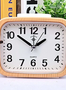 BC10小闹e钟静音床头钟老人大字体钟表闹钟夜灯贪睡卧室桌面台钟