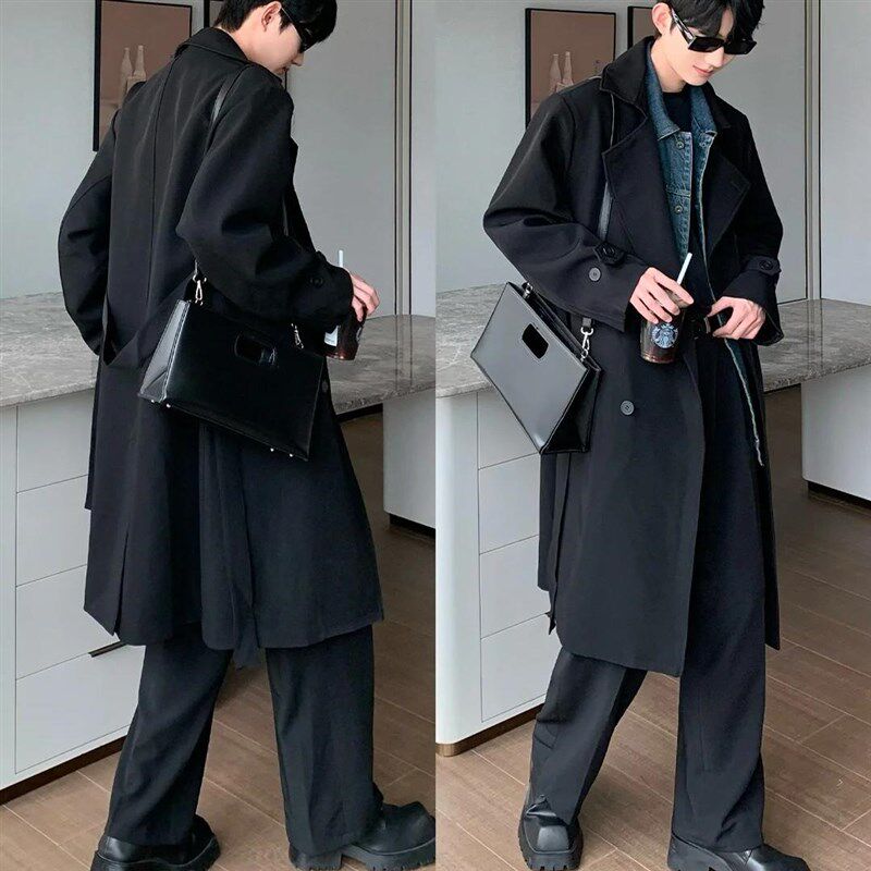 冬季工作服搭配帅气大衣套装冬季运动套装男2025新款男生休闲款式