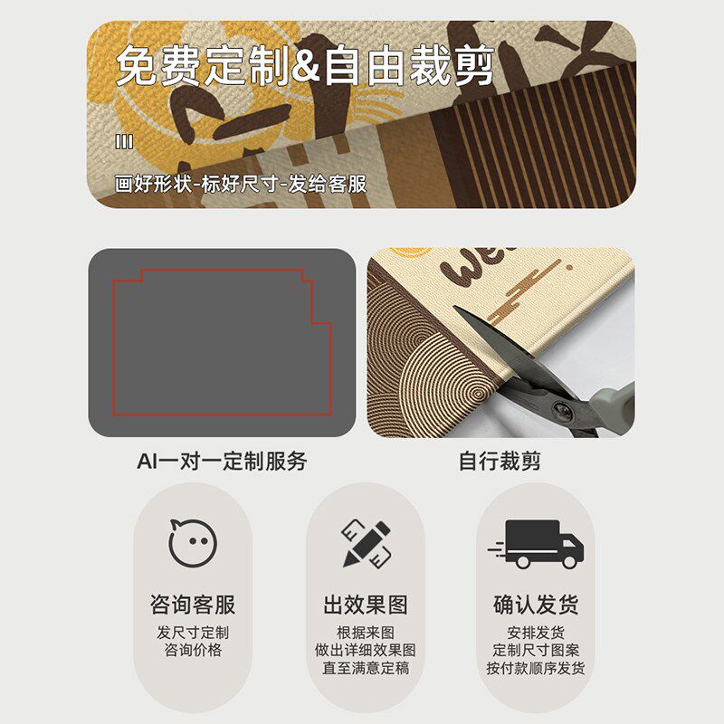 2024新款现代简约入户门地垫耐脏可定制防滑免洗门垫室内外脚踏垫,居家布艺,入户地垫,淘宝优惠券,粉丝福利购,淘宝优惠卷