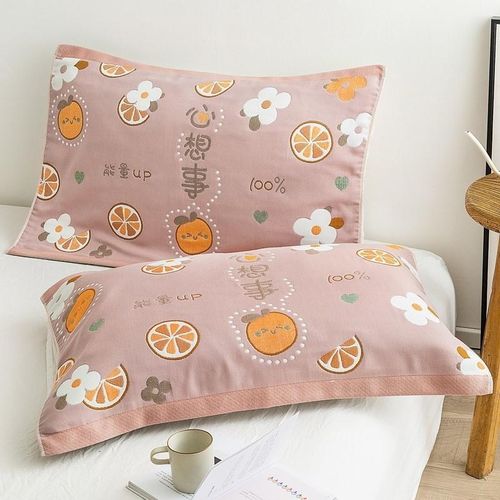 高级枕巾纯棉高端2023新款全棉一对装防螨抗菌冬加厚纱布枕头巾男