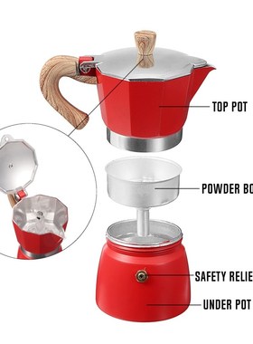 Aluminum Italian Moka Espresso Coffee Machine Filter Stove P