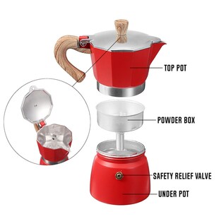 Aluminum Italian Moka Espresso Coffee Machine Filter Stove P