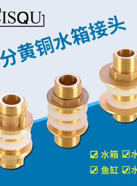 4分水塔水池水箱鱼缸出水管接头加长串板通丝内外丝接头配件全铜