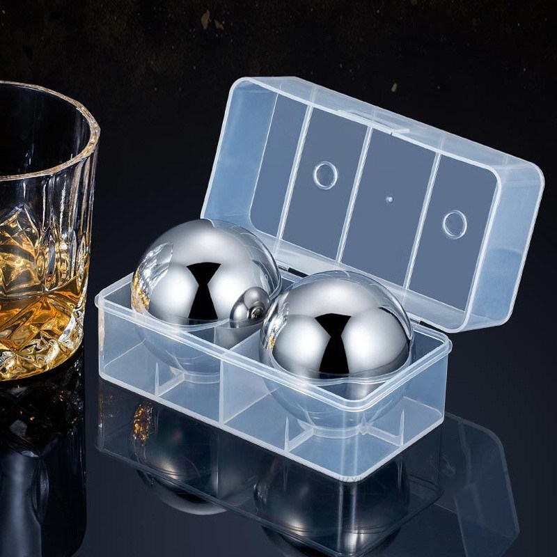 38mm 55mm Sphere Whiskey Stone Stainless Steel Rock Tasting