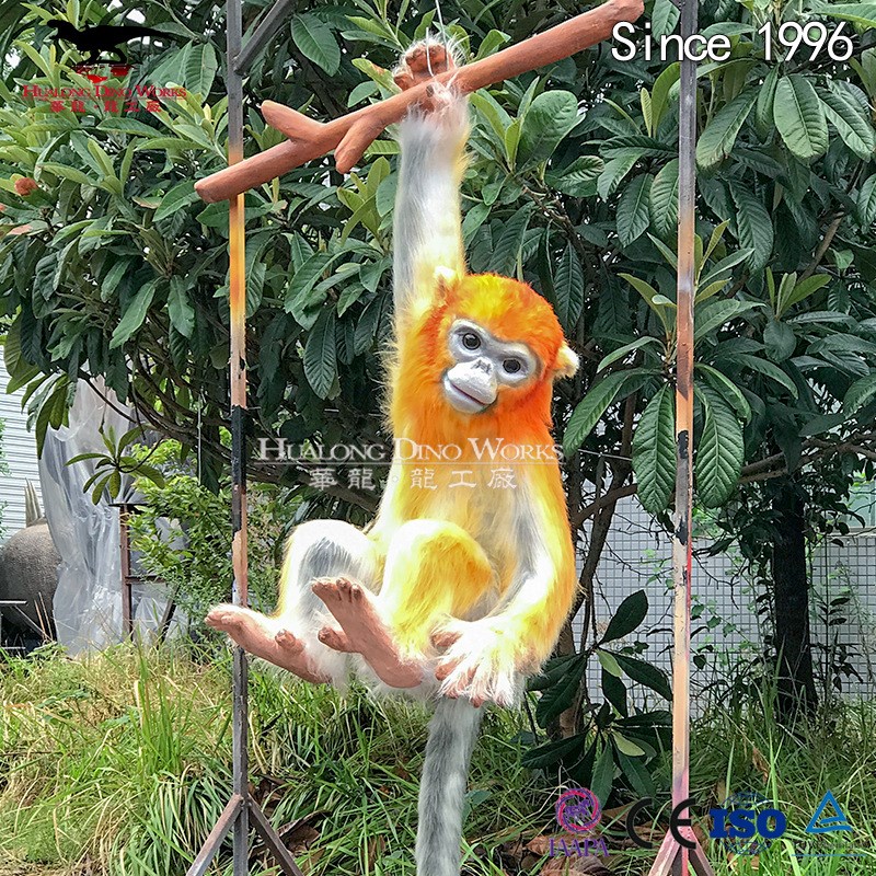 模型仿真动物金丝k猴电动逼真动物园商场森林氛围摆件工厂手工制