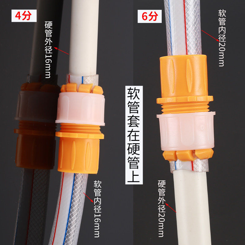 新品软管硬管对接接头20/25PPR管转接4分6分软水管软硬管快速对接