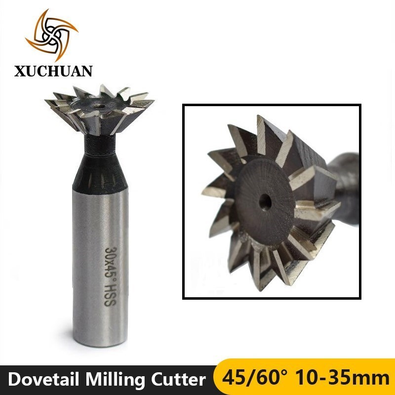 推荐1pc 45/60 Degrees HSS Dovetail Milling Cutter CNC End Mi