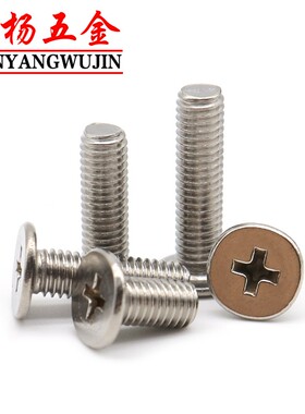 M2.5 M2M3 304不锈钢CM薄头电脑螺丝大平头十字扁头螺钉*x4x5x6mm