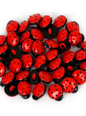 50Pcs/lot Red Ladybug Resin Buttons 13*8mm Cartoon Button  C