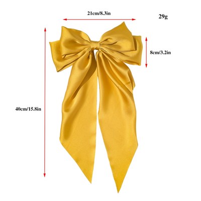 新品New Headwear Big Large Satin Bow Hairpins Barrettes for