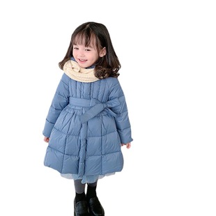 女童羽绒a棉服2022冬季新款洋气加厚中小童宝宝韩版中长款外套裙