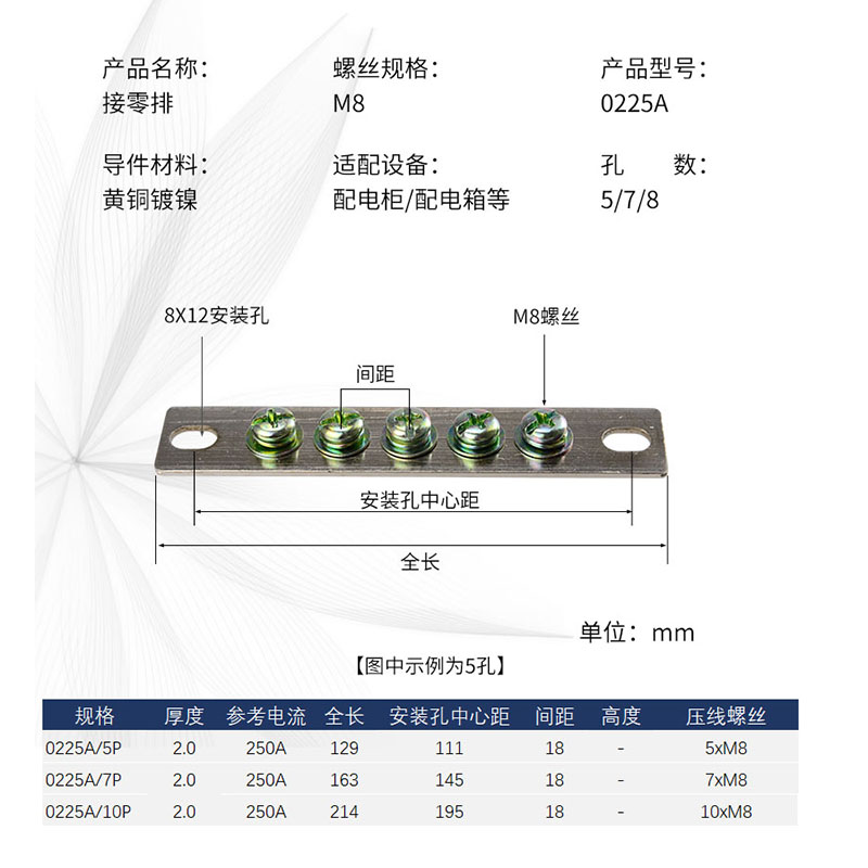 推荐2X25零地排全铜端子25mm宽度5/7/10孔接地端子不滑丝桥型五位