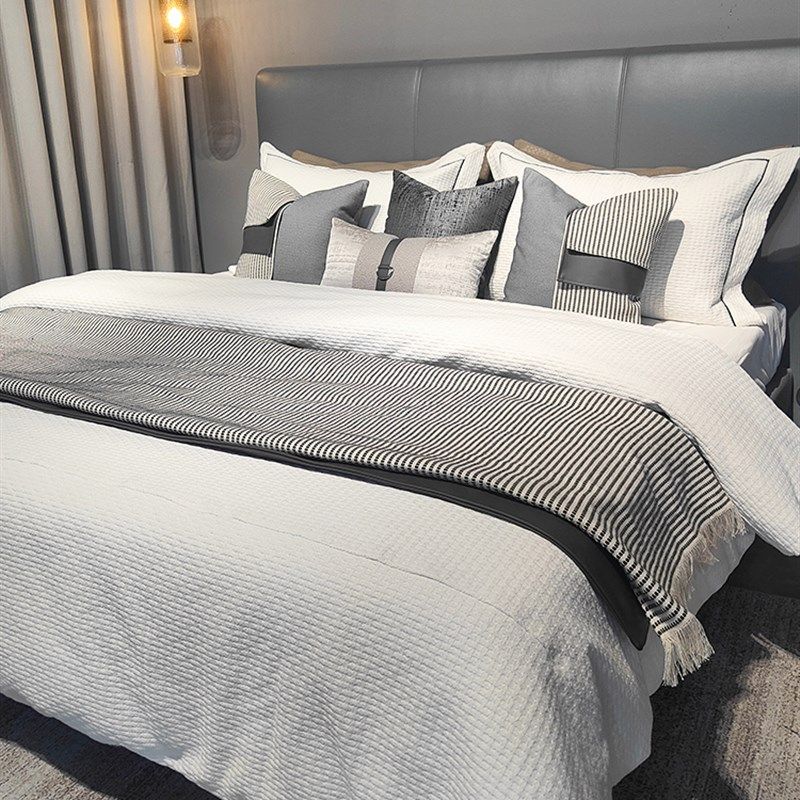 极简风样板间床品套件别墅展厅现代简约样板房床上用品多件套,床上用品,床品套件/四件套/多件套,淘宝优惠券,粉丝福利购,淘宝优惠卷
