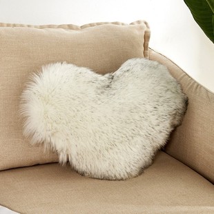 Soft Wool Shaped Fluffy Faux Covers 极速Heart Cushion Fur