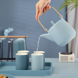 莫兰迪北欧水具套装 杯架 加厚家用水杯套装 客厅茶杯简约带托盘只装