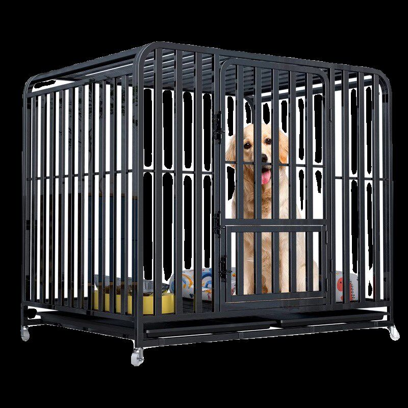 全方管镀锌狗笼大中型犬加粗室内带厕所宠物笼子泰迪金毛拉布拉多