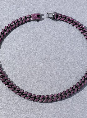欧美男士嘻哈满钻项链hiphop古D巴链夸张大金链说唱潮流嘻哈饰品