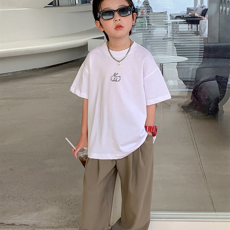 男童裤子春秋款2023新款儿童西装裤幼儿长裤直筒裤薄款阔腿裤街舞