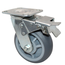 万向轮轮子6寸橡胶轮重型静音脚轮推车拉车轮4寸5寸8寸轱辘刹车轮